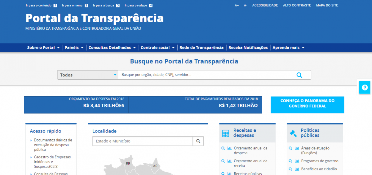 Novo Portal da Transparência do governo federal: mais próximo dos parâmetros de dados abertos